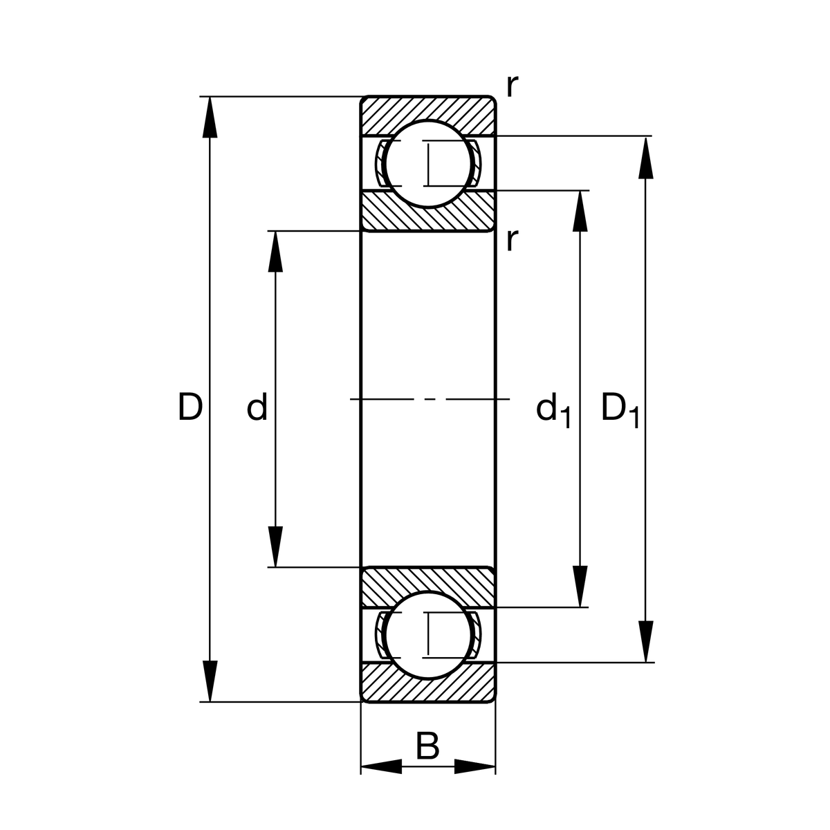6234-M-C3-J20AA Angular Contact Ball Bearing drawing 6234-M-C3-J20AA Angular Contact Ball Bearing drawing