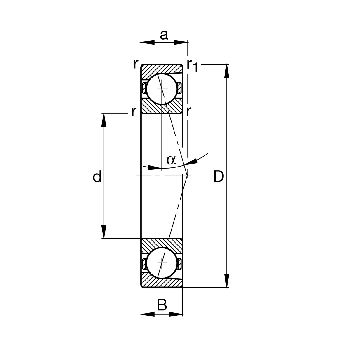 B7007-C-2RSD-T-P4S-UL Spindle Bearing drawing B7007-C-2RSD-T-P4S-UL Spindle Bearing drawing