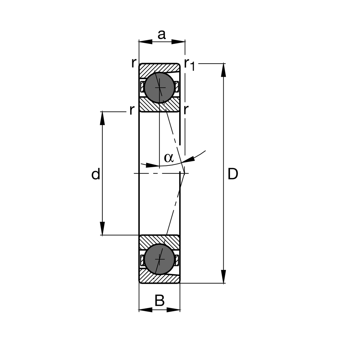 HCB7016-E-T-P4S-UL Spindle Bearing drawing HCB7016-E-T-P4S-UL Spindle Bearing drawing