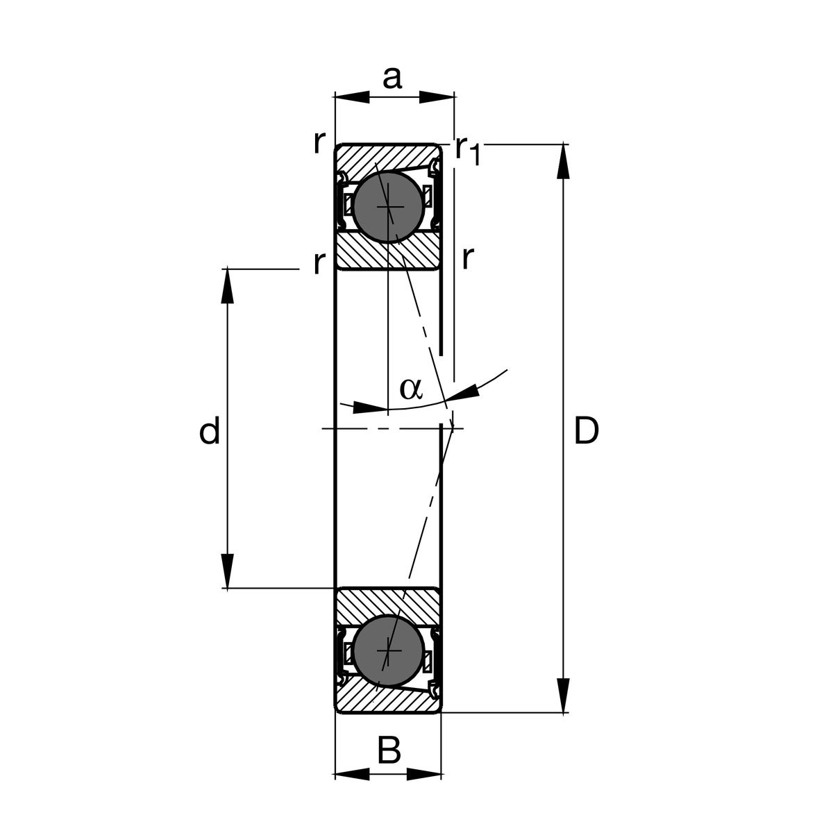 HCB7001-C-2RSD-T-P4S-UL Spindle Bearing drawing HCB7001-C-2RSD-T-P4S-UL Spindle Bearing drawing