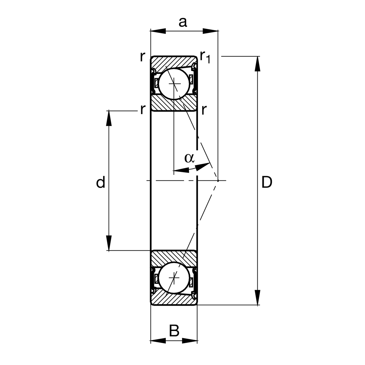 B7210-C-2RSD-T-P4S-UL Spindle Bearing drawing B7210-C-2RSD-T-P4S-UL Spindle Bearing drawing