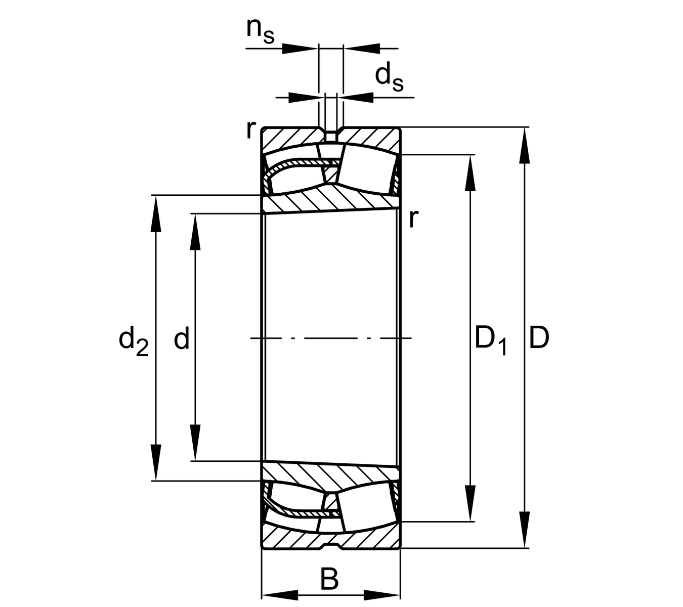 22319-E1-XL-K Spherical Roller Bearing drawing 22319-E1-XL-K Spherical Roller Bearing drawing