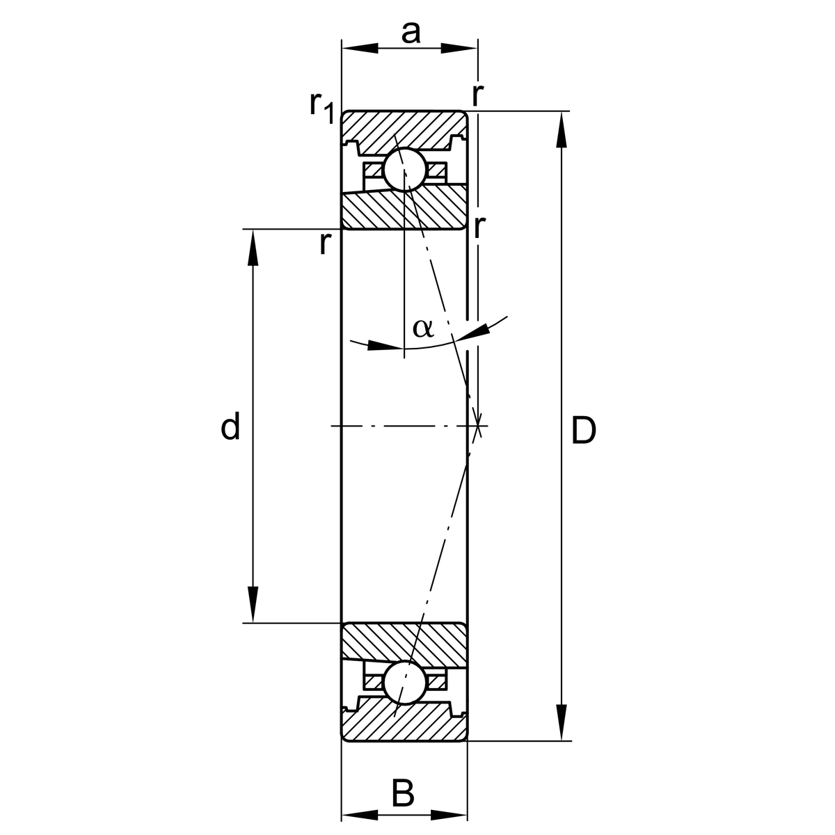 HS7020-C-T-P4S-UL Spindle Bearing drawing HS7020-C-T-P4S-UL Spindle Bearing drawing