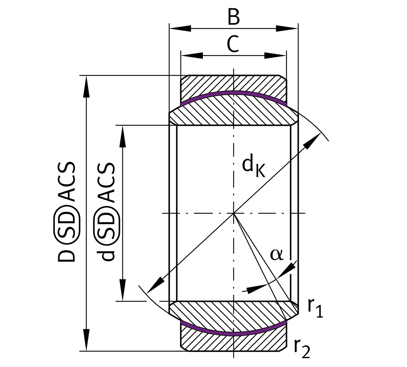 thumbnail image 2 of VXB 25mm Spherical Plain Bearing GE25 Ball Joint – Pack#646, New 2 of 4